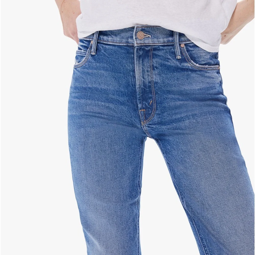 MOTHER Blue Ankle Crop Jeans